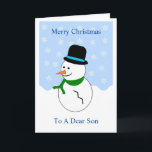 Snowman Son Christmas Card<br><div class="desc">Greeting card son Christmas card snowman design. Customise this Christmas card with any text then have it printed and sent to you or instantly download it. Should you require any help with customising then contact us through the link on this page. Son snowman design personalised Christmas card that you can...</div>