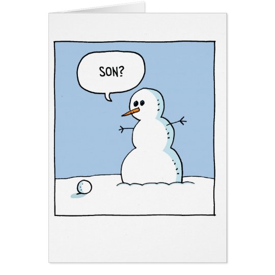 Snowman Son Christmas Joke Paper Card
