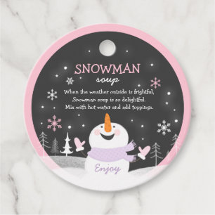 Snowman Soup Christmas Hot Chocolate Gift Favour Tags