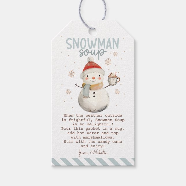Snowman Soup Gift Tag  (Front)