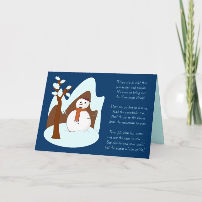 Snowman Soup Greeting Card (Front)