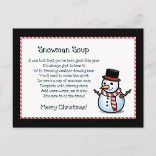 Snowman Soup Quote Postcard