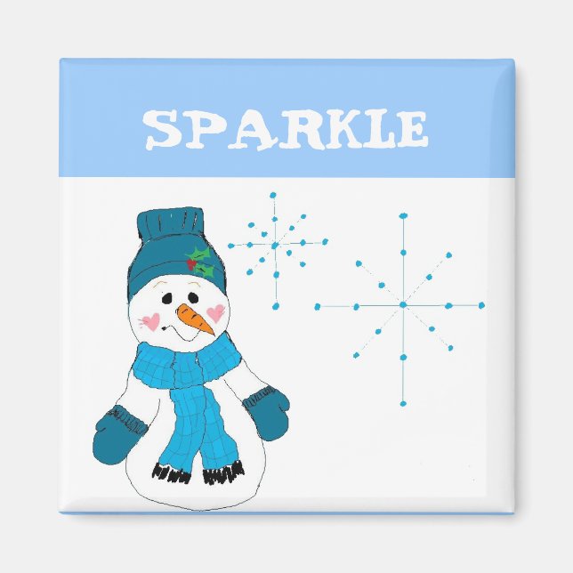 Snowman - Sparkle Magnet (Front)