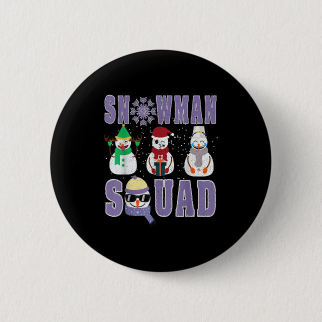 Snowman Squad Funny Family Matching, Teacher And S 6 Cm Round Badge (Front)
