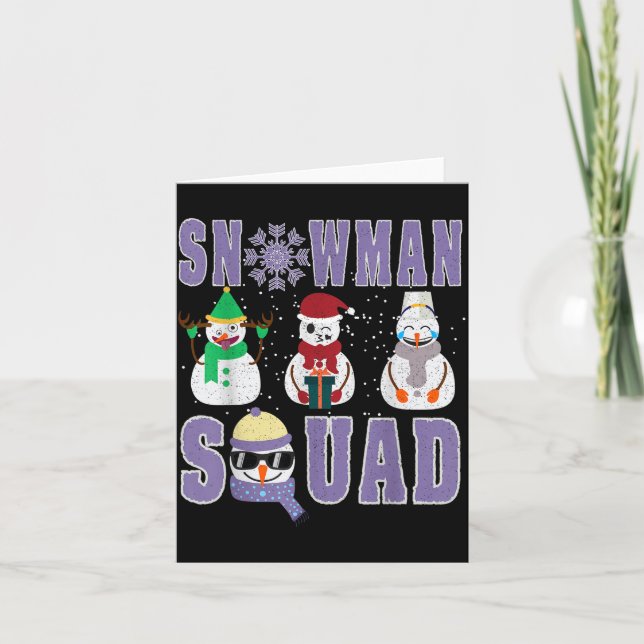 Snowman Squad Funny Family Matching, Teacher And S Card (Front)