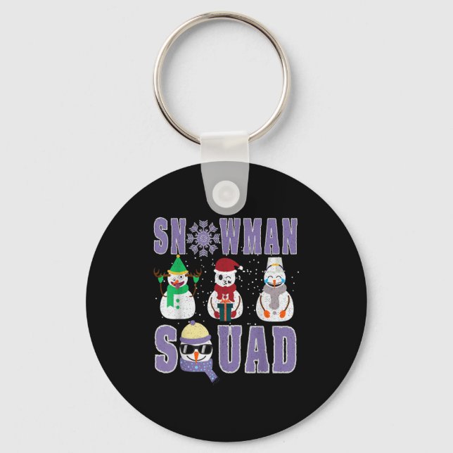 Snowman Squad Funny Family Matching, Teacher And S Key Ring (Front)