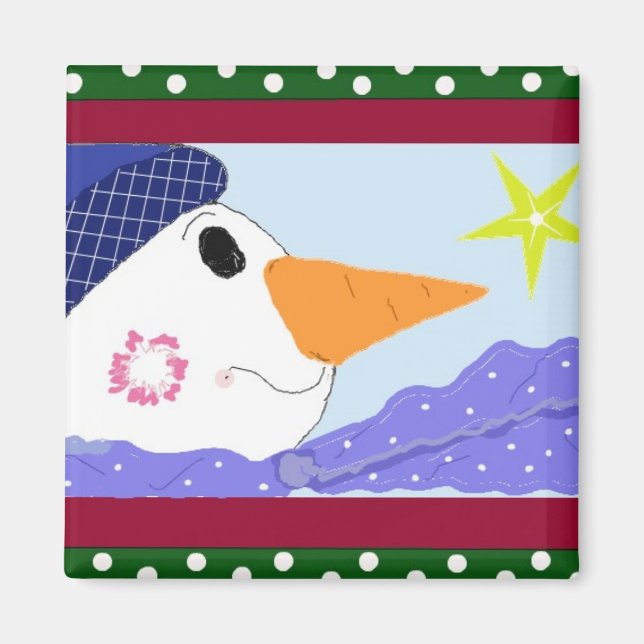 Snowman Star Gazing Magnet (Front)