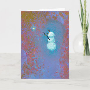 Snowman star generation holiday card