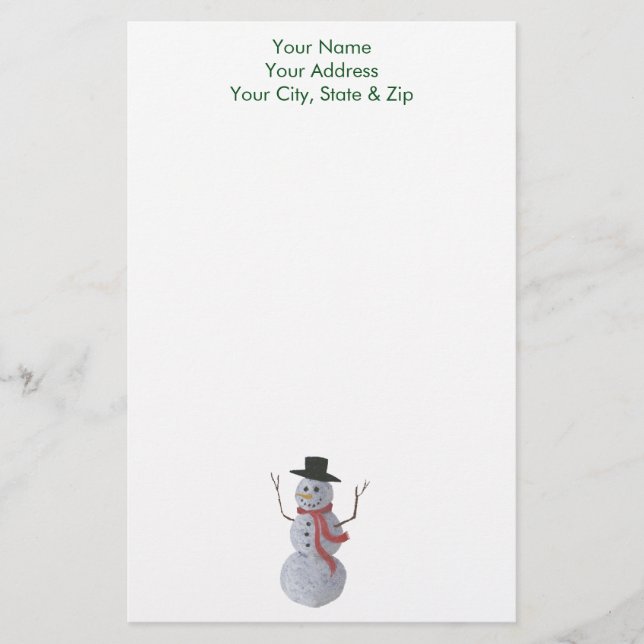 Snowman Stationery (Front)