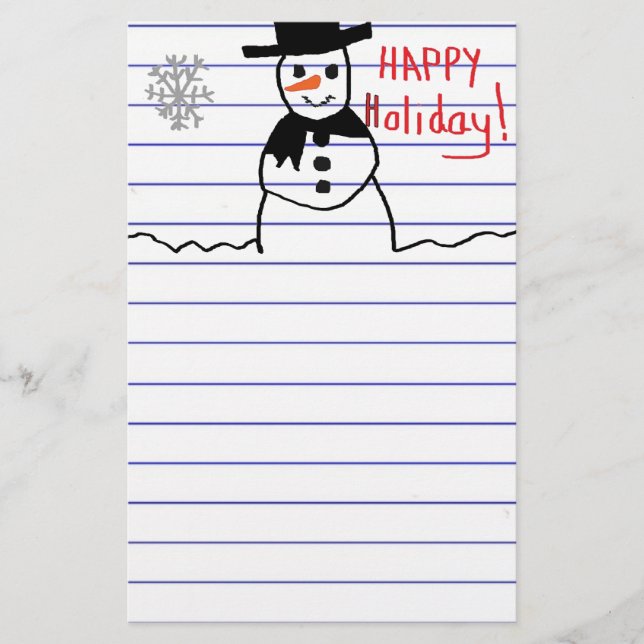 Snowman Stationery (Front)