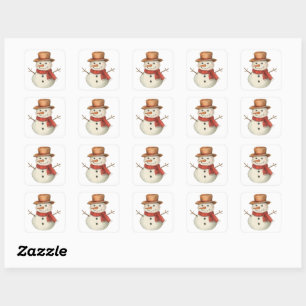 Snowman Sticker Cosy Winter Character Doodle