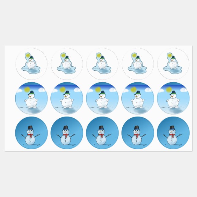 snowman stickers (Sheet)