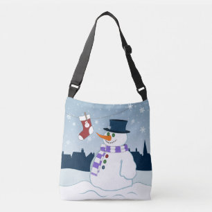 Snowman & Stocking Christmas Crossbody Bag