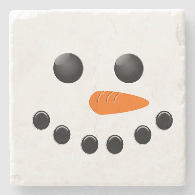 Snowman Stone Coaster (Front)