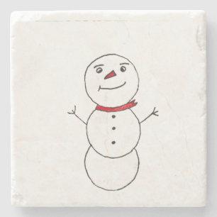 Snowman stone coaster
