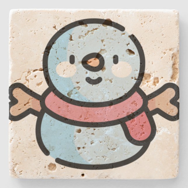 snowman stone coaster (Front)