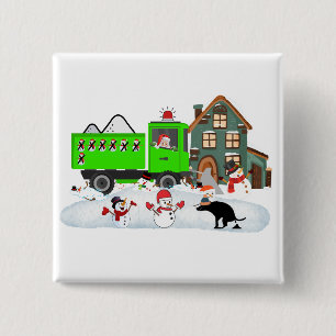 Snowman Survival The Poop Patrol 15 Cm Square Badge