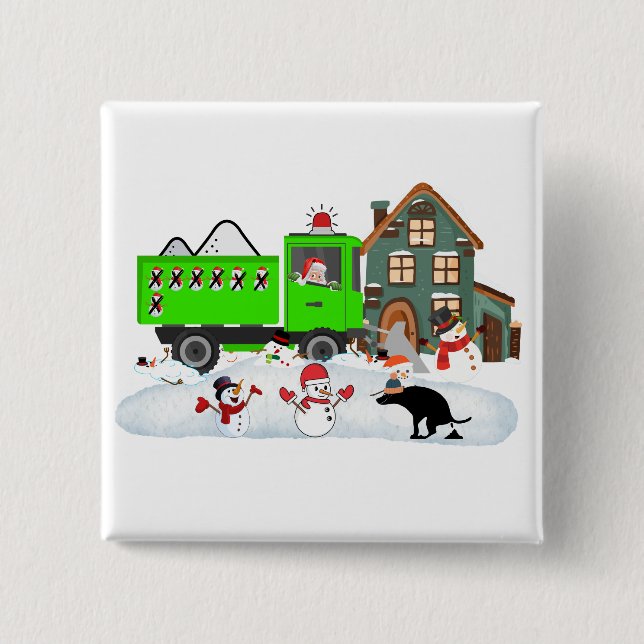 Snowman Survival The Poop Patrol 15 Cm Square Badge (Front)