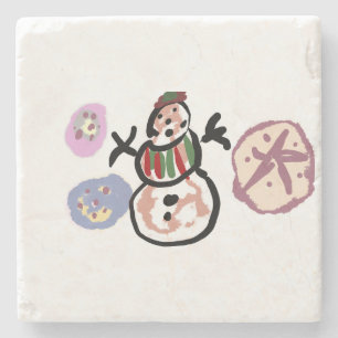 Snowman sweet stone coaster