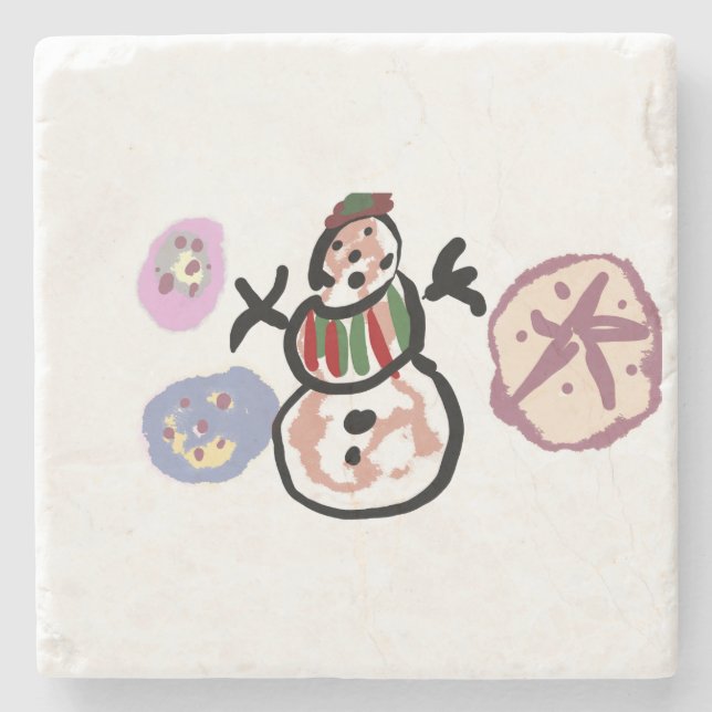 Snowman sweet stone coaster (Front)