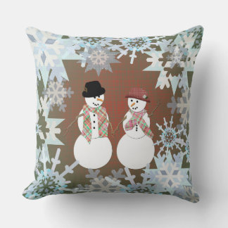 Snowman Sweethearts Cushion