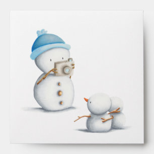 Snowman taking photos winter CD sleeve Envelope