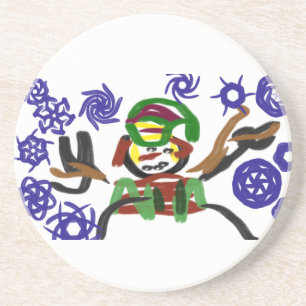 Snowman tattoo coaster