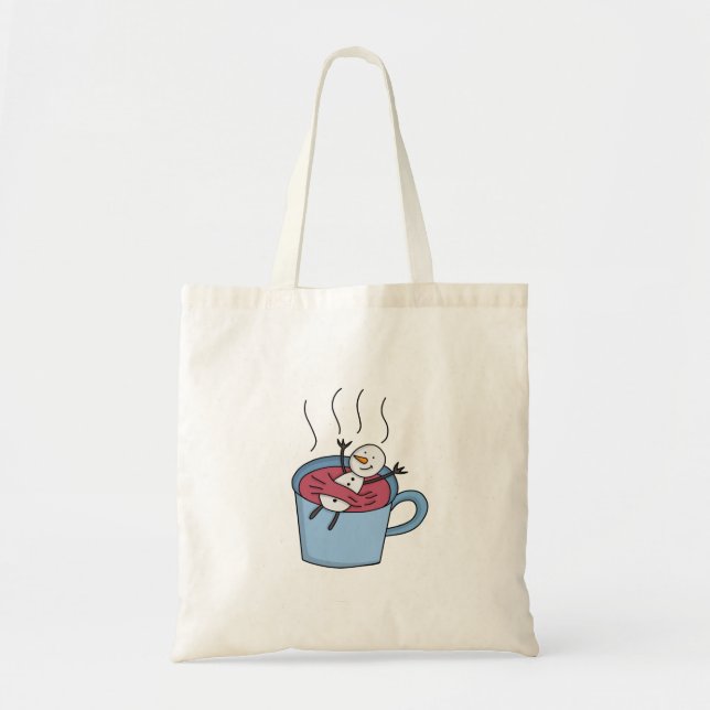 Snowman Tea Coffee Tote Bag (Front)