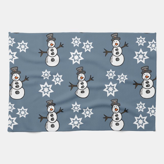 Snowman Tea Towel (Horizontal)