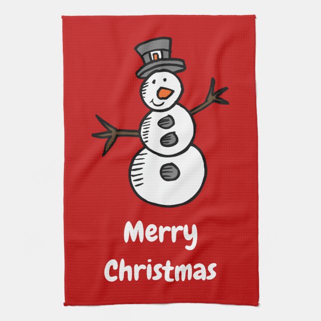 Snowman Tea Towel (Vertical)