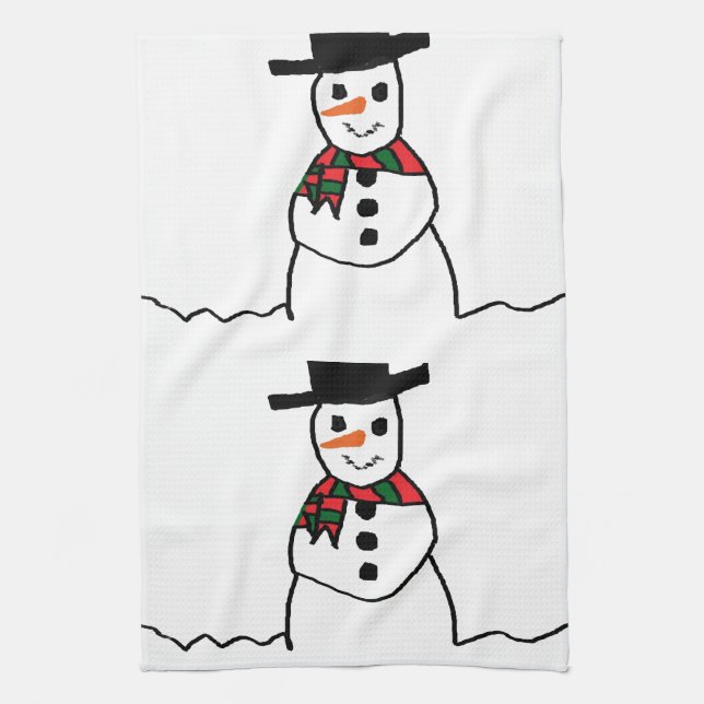 Snowman Tea Towel (Vertical)