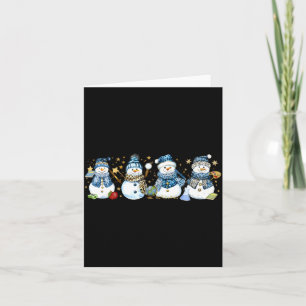Snowman Teacher Winter Leopard Clroom Cute Blue St Card