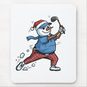 Snowman Tennis Player Christmas 2026 Holiday Mouse Mat