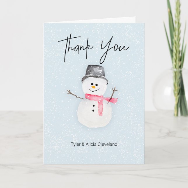Snowman Thank You Card (Front)
