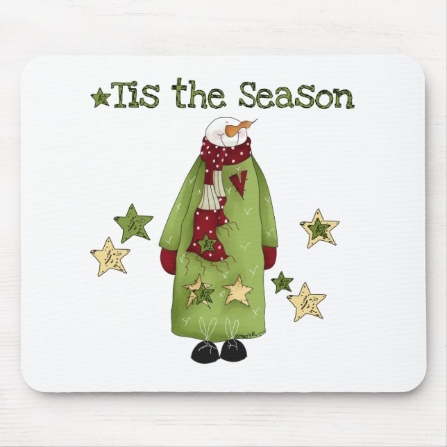 Snowman Tis the Season Mouse Mat (Front)