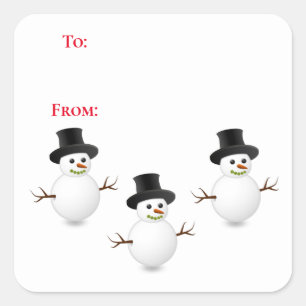 Snowman To and From Gift Tag