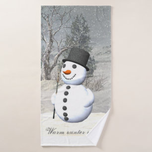 Snowman towel set