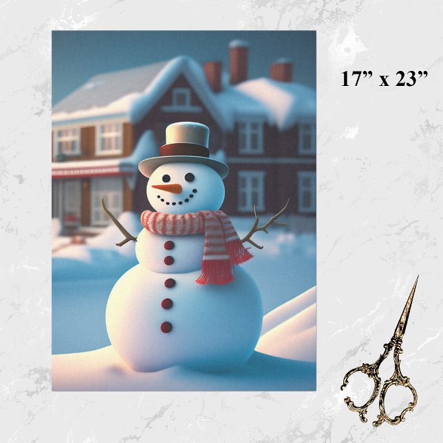 Snowman Town Illustration Large Tissue Paper (Creator Uploaded)