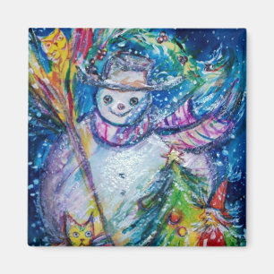 SNOWMAN,TOYS AND CHRISTMAS TREE MAGNET