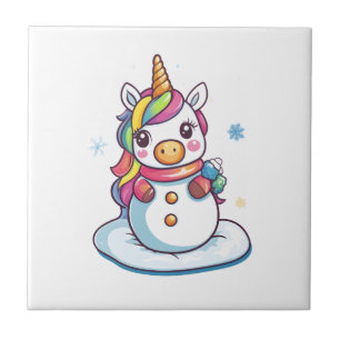 Snowman Unicorn (1) Tile