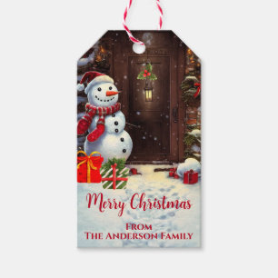 Snowman Vintage Christmas Gift Tags