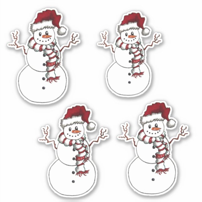 Snowman Vinyl Cut Sticker (Front)