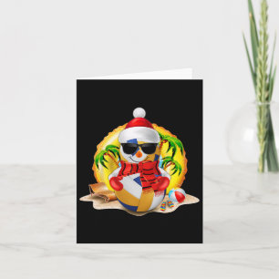 Snowman Volleyball Santa Hat Christmas In July Sum Card