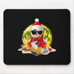 Snowman Volleyball Santa Hat Christmas In July Sum Mouse Mat