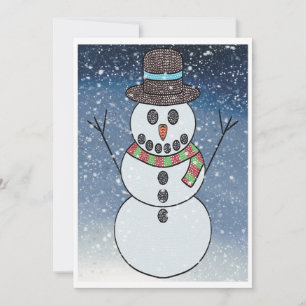 Snowman w/BG - Greeting Card