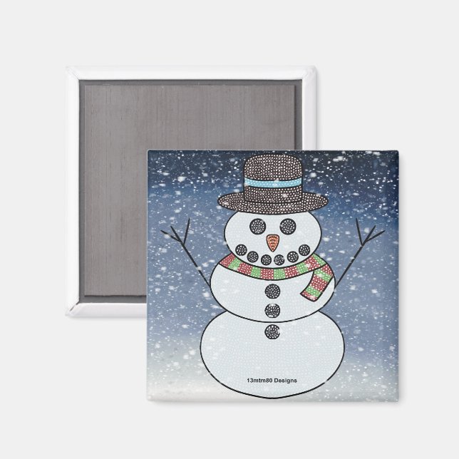 Snowman w/BG - Magnet (Front/Back)