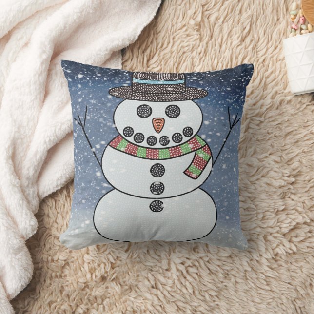 Snowman w/BG (single) - Pillow (Blanket)
