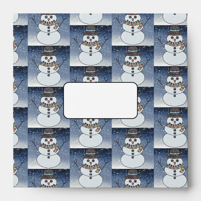 Snowman w/BG - Square Envelope (Front)