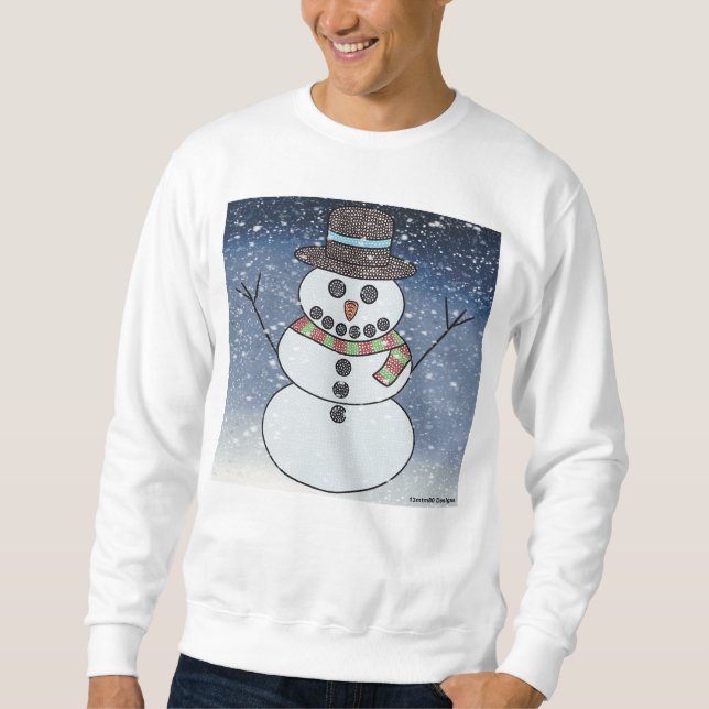 Snowman w/BG (white) - Men's Sweatshirt (Front)