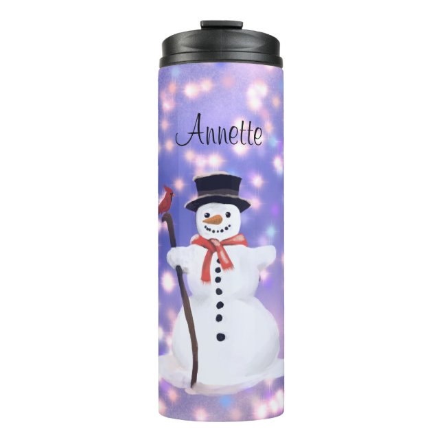 Snowman, warm drinks thermal tumbler (Front)